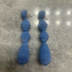 Blue Wrapped Drop Statement Earrings